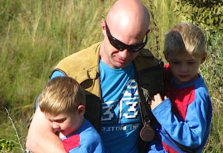 on being a father carrying 2 sons