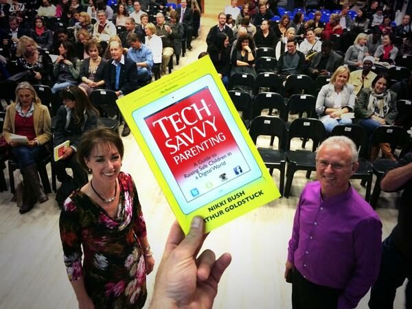 tech-savvy parenting book on display