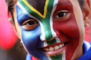 live in Africa face flag