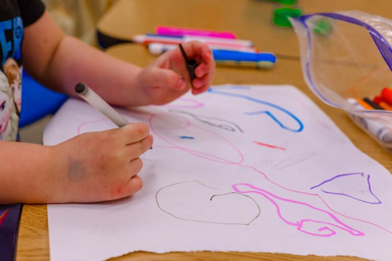 preschool child writing