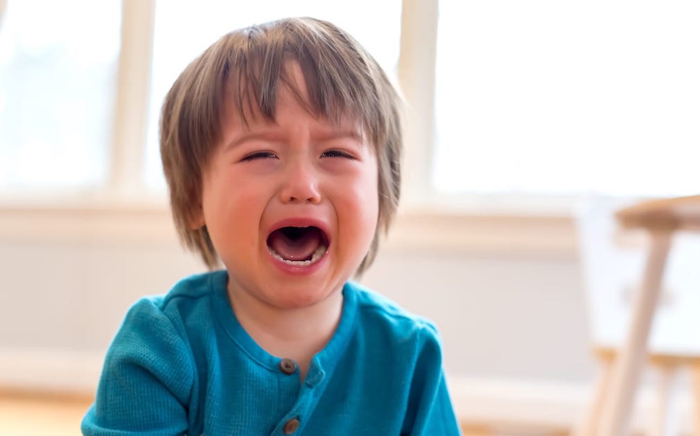 tantrum little boy screaming and crying