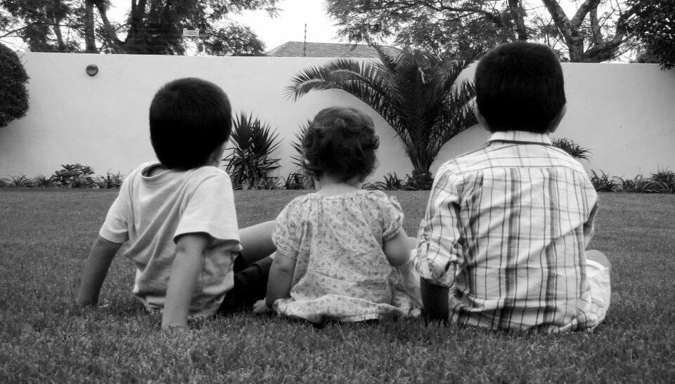 parenting kids on grass