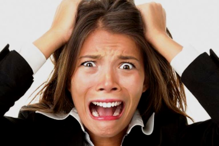 exams lady pulling hair