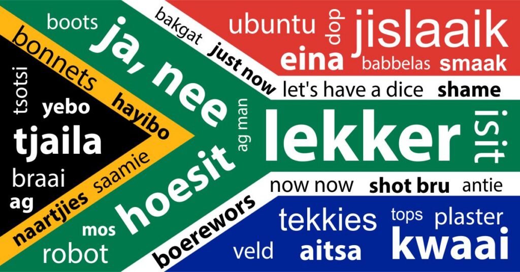 South African Flag with SA language